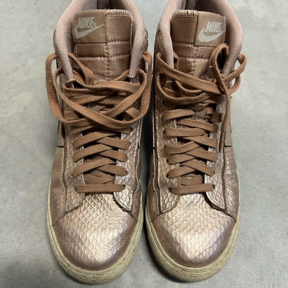 Nike Metallic Gold Bronze High-Top Sneakers - Picture 1 of 5